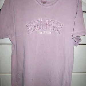 beach haven new jersey pink / purple cotton t-shirt